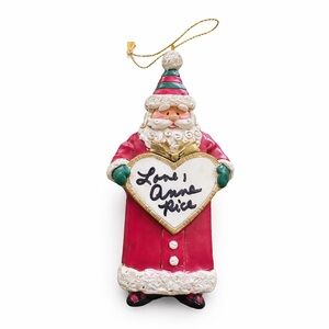 Anne Rice Autographed Festive Santa Ornament with Heart
